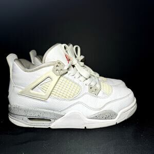 Size 4.5 - Nike Air Jordan 4 Retro GS White Oreo Men's Shoes